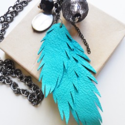 Electric BLUE leather necklace by Firefly Trade Goods